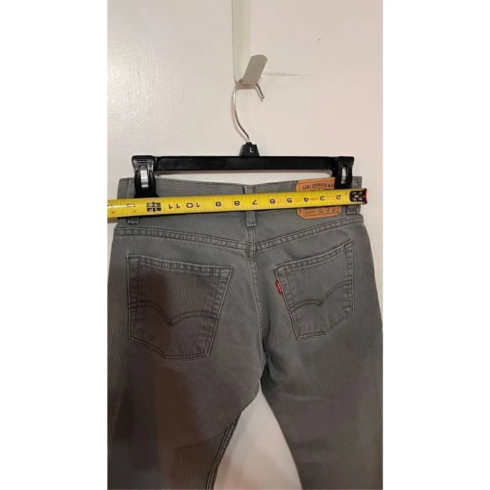 Levi's 513 Jeans Youth Mid Rise Slim Straight Denim Gray Light Wash Size 12R (28